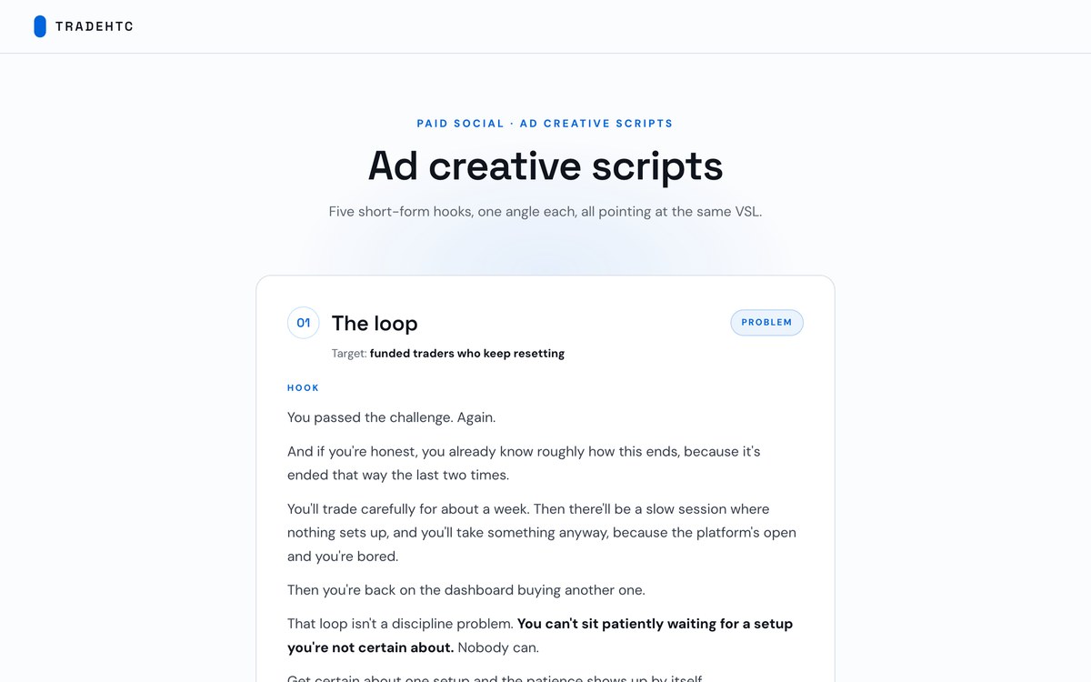 Ad creative scripts preview