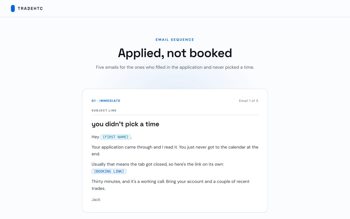 Applied not booked preview